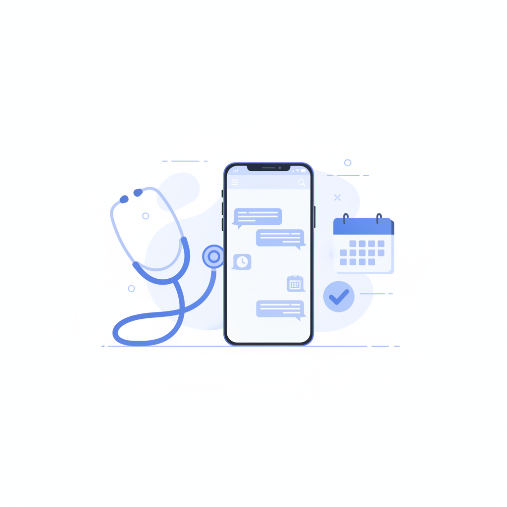 Consultorio médico usando WhatsApp Business API para confirmar citas con pacientes