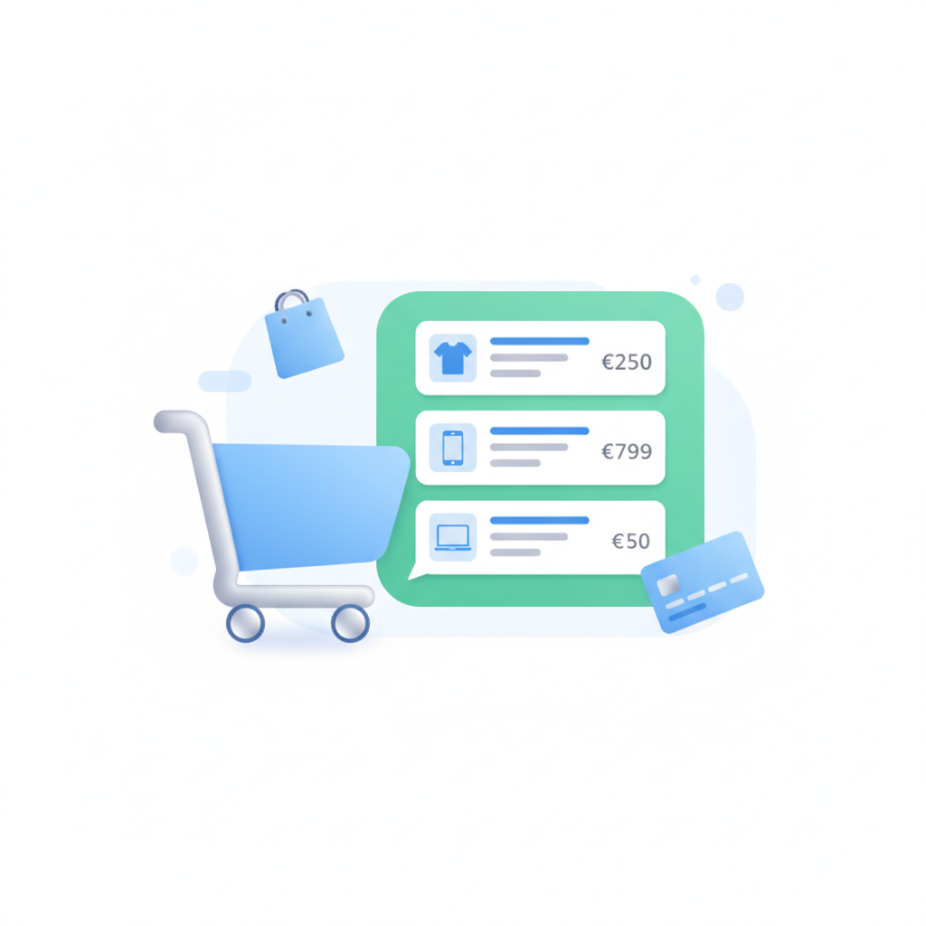 Flujo de ventas por WhatsApp Business mostrando catálogo de productos y confirmación de pedido
