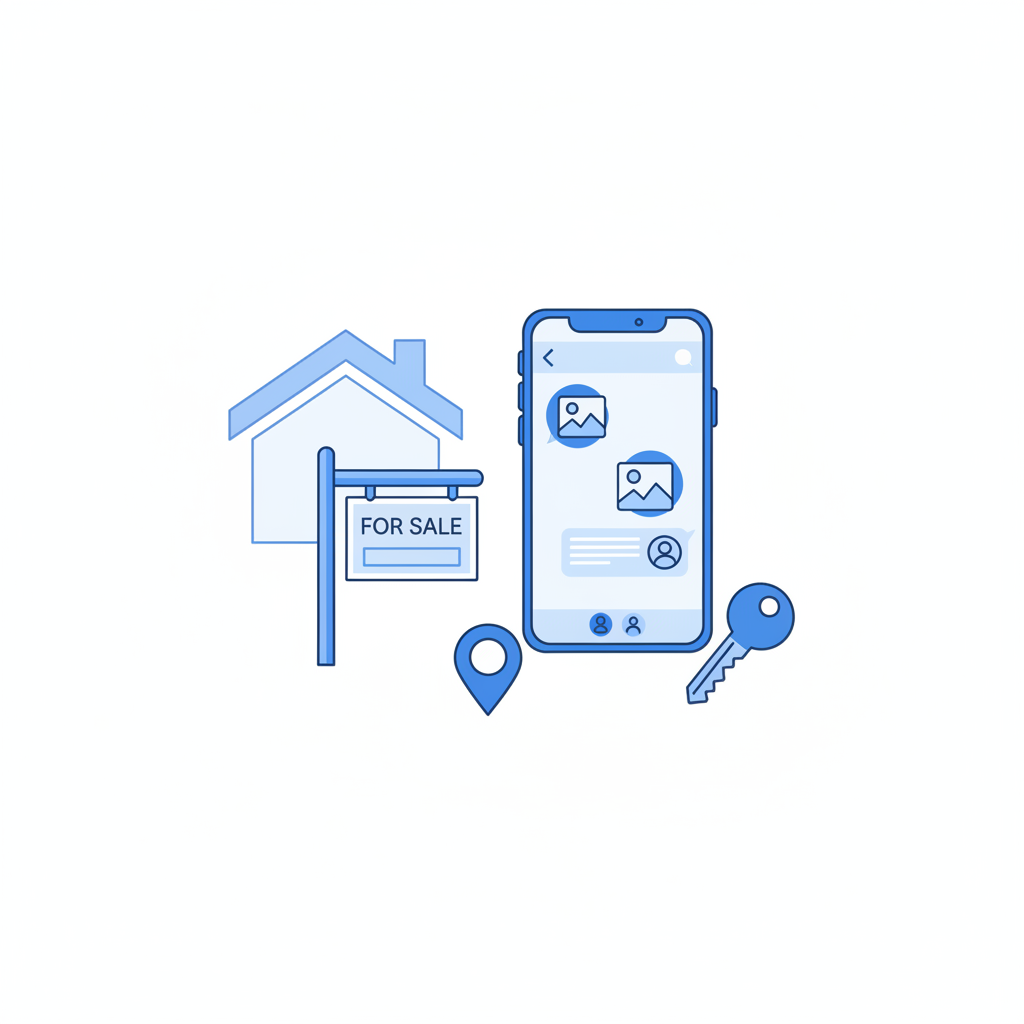 Agente inmobiliario respondiendo consultas de propiedades desde un inbox compartido de WhatsApp