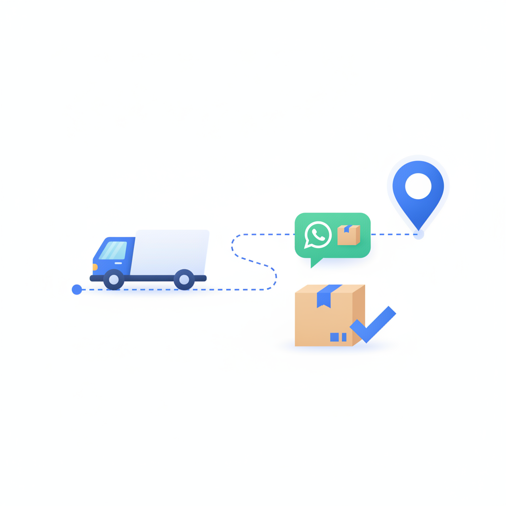 Flujo de notificaciones de entrega por WhatsApp con coordinación de última milla