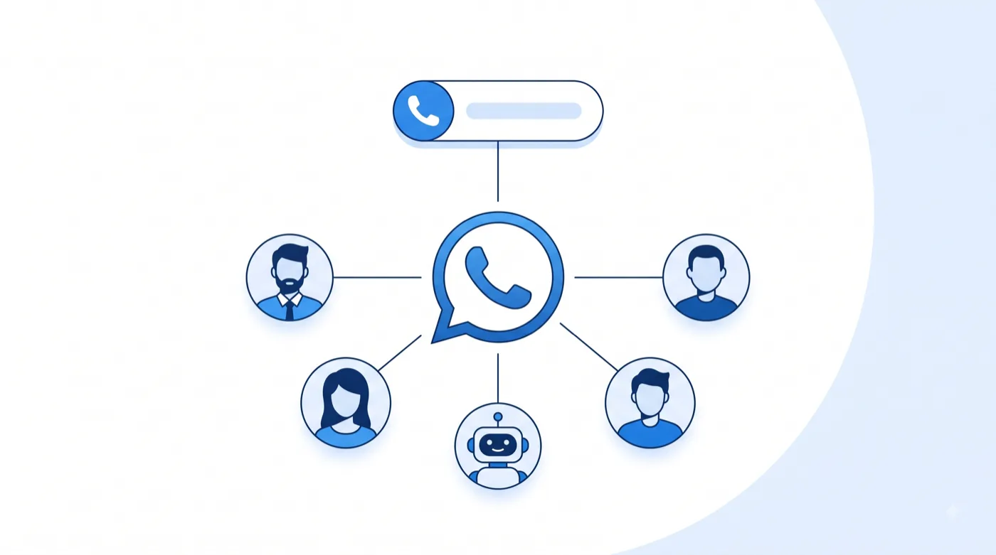 Un número de WhatsApp conectado a cuatro agentes y un bot